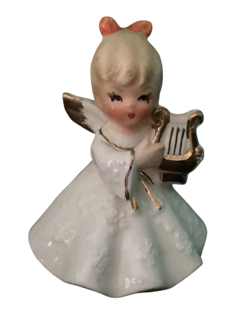 Vintage 1950’s Napco C6351 Musical Angel with Harp Figurine